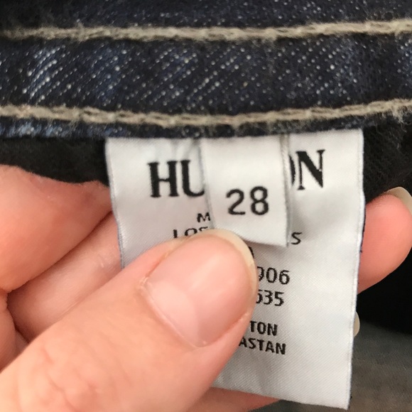 Hudson Petite Signature Boot Low Rise Flare Dark Wash Flap Pocket Denim Jeans - Picture 7 of 9